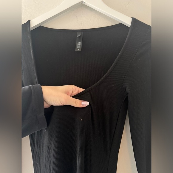SKIMS Black Lounge Long Sleeve Maxi Dress S - Picture 6 of 8